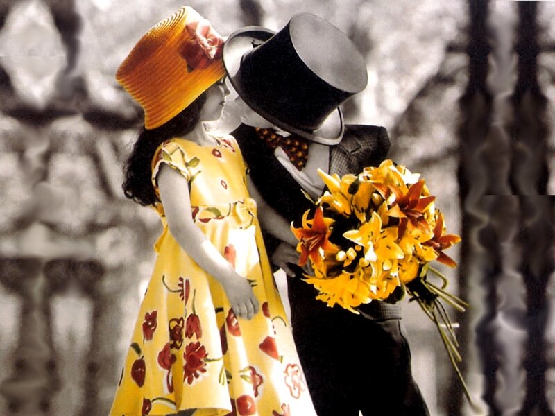 Couple in Vintage Attire — Yellow