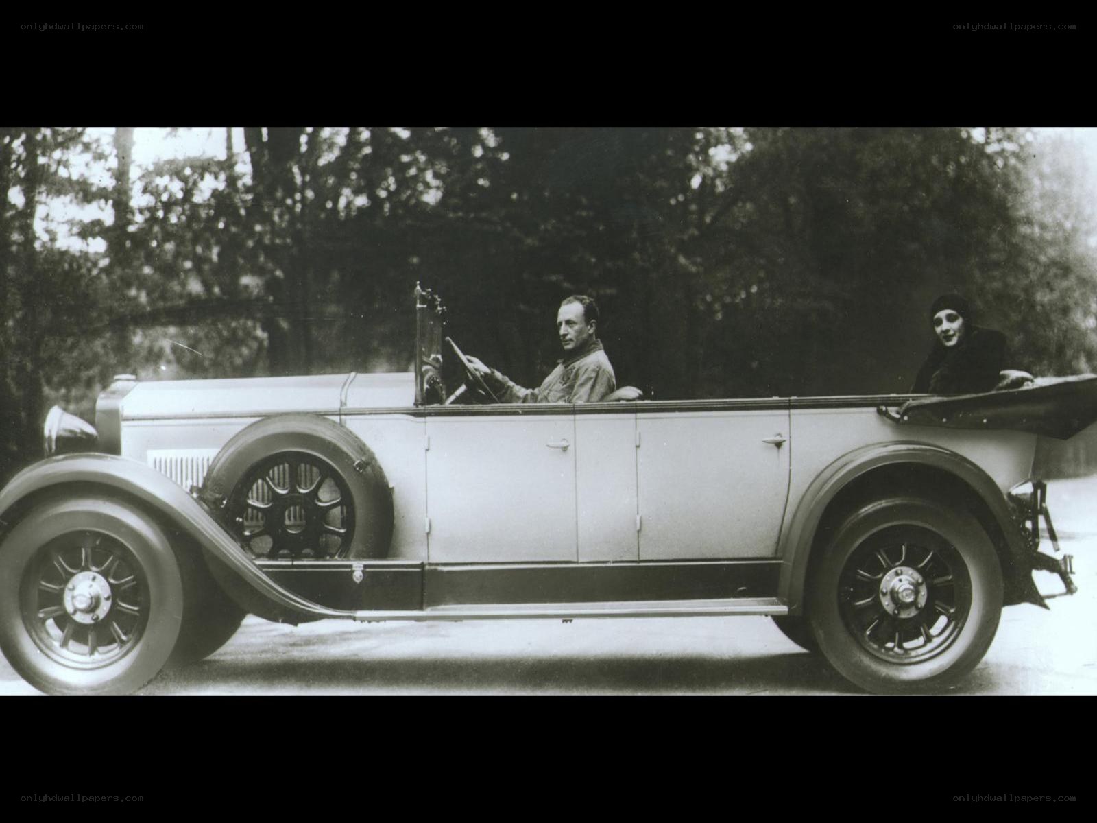Couple in vintage car
