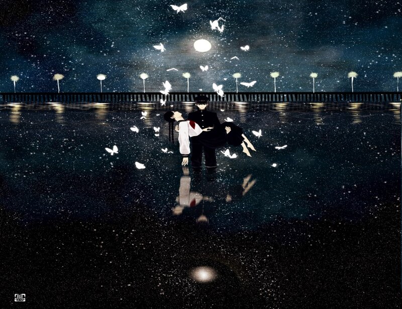 Couple in Water — Black, Dreamy