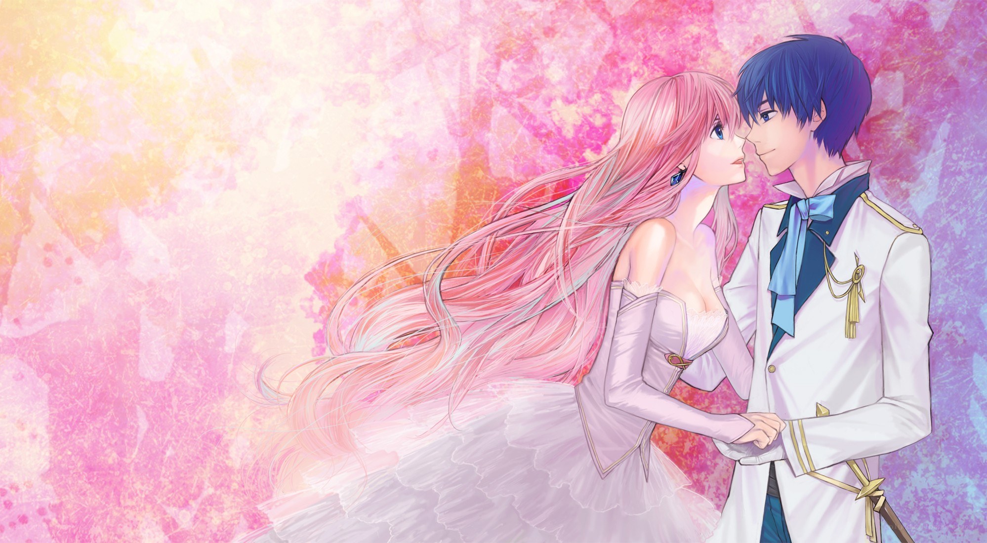 couple in wedding attire
