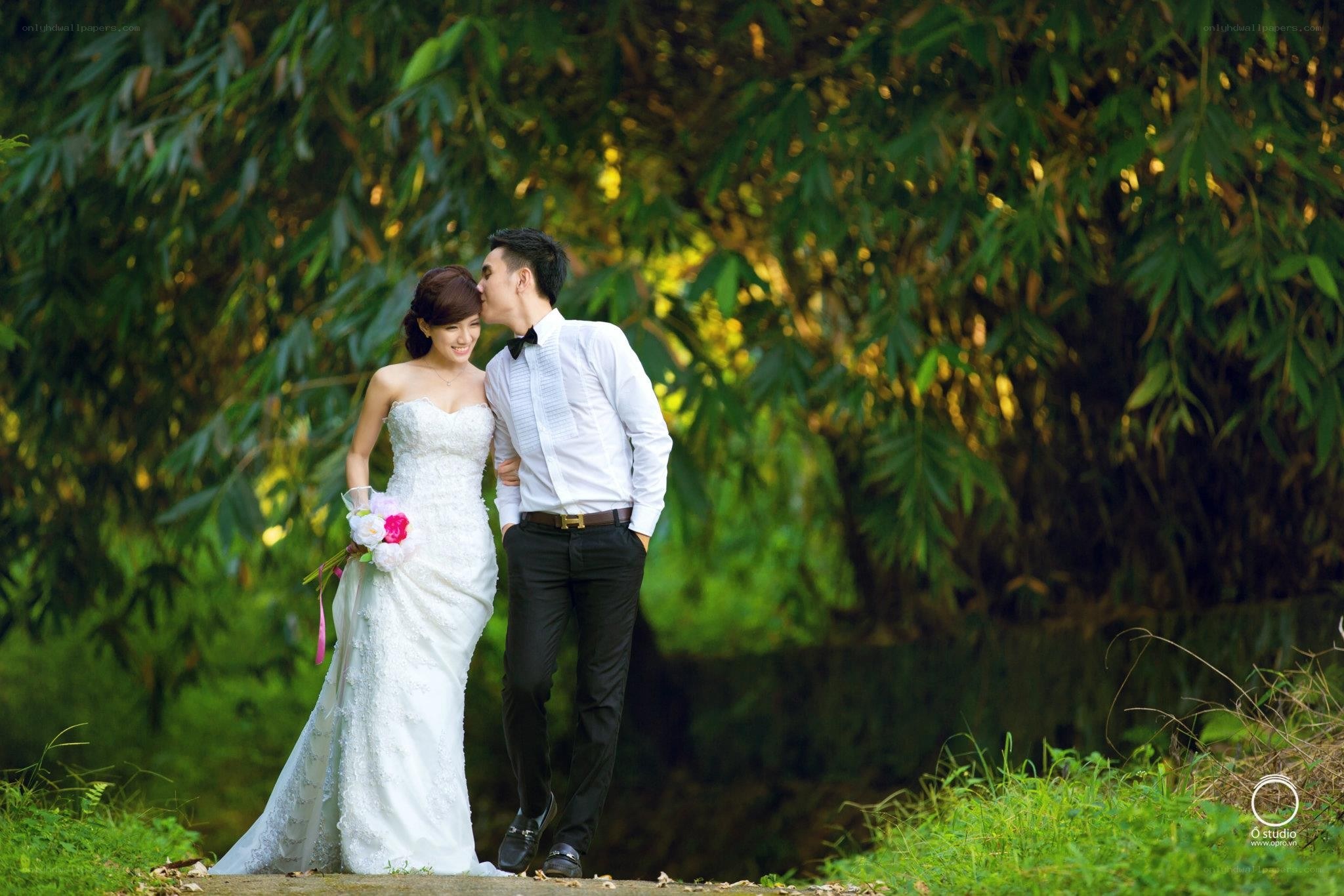 Couple in wedding attire