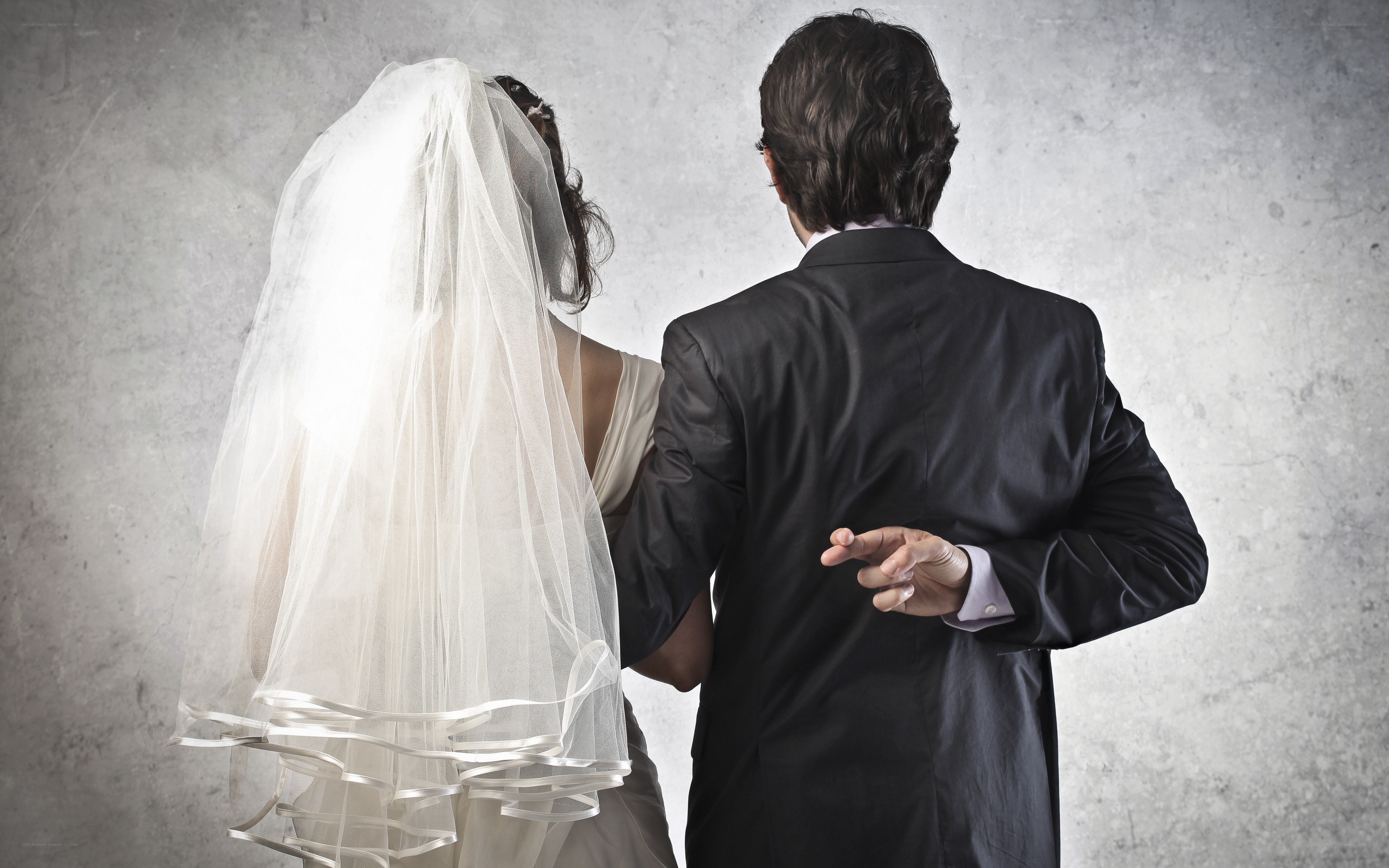Couple in wedding attire