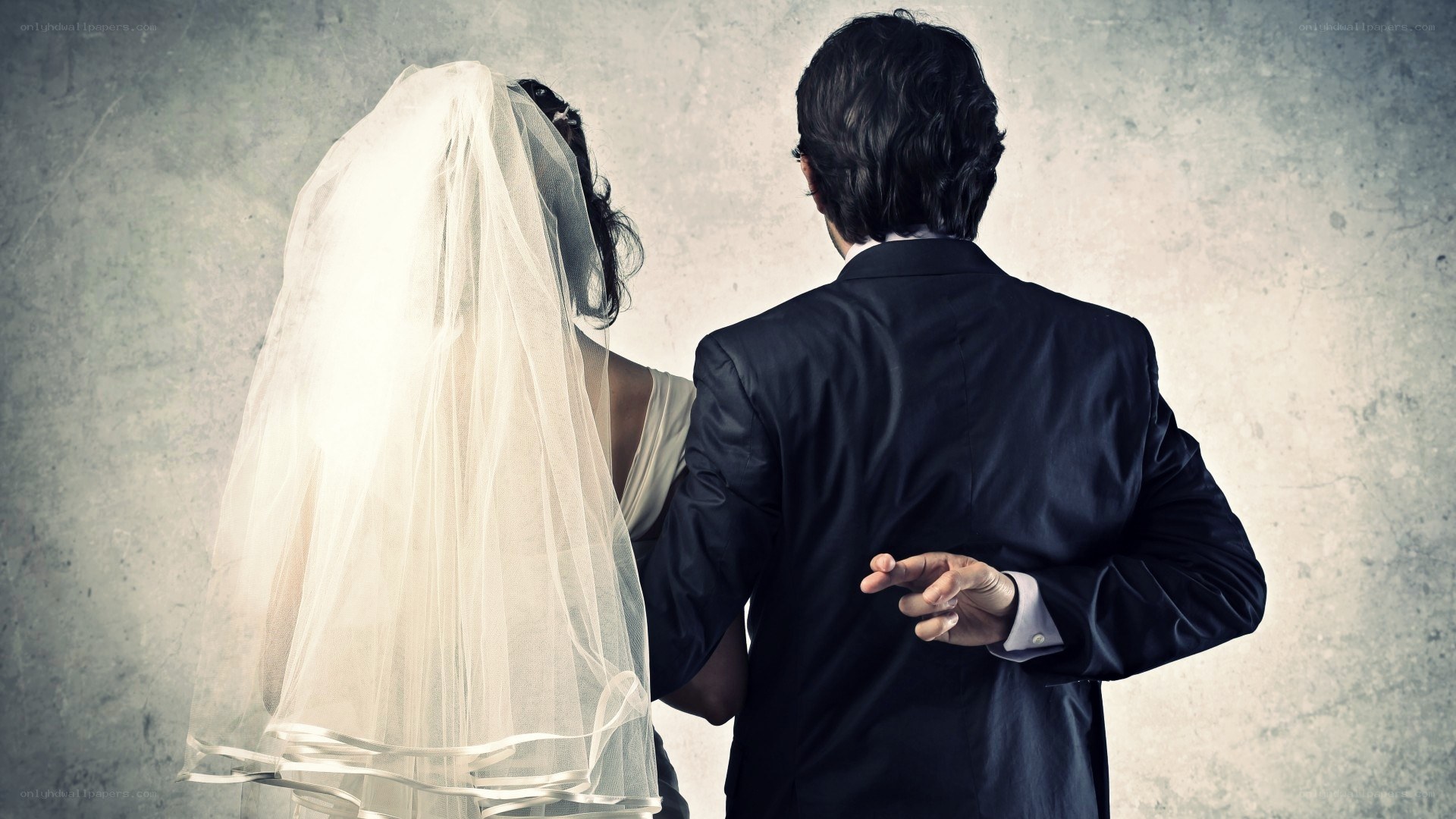 Couple in wedding attire