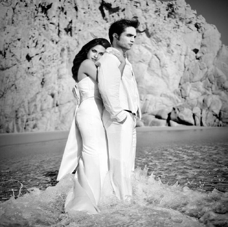 Couple in Wedding Attire — Black, Dramatic