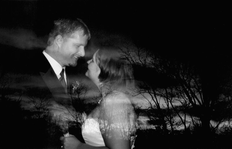 Couple in Wedding Attire — Black, Romantic, Night