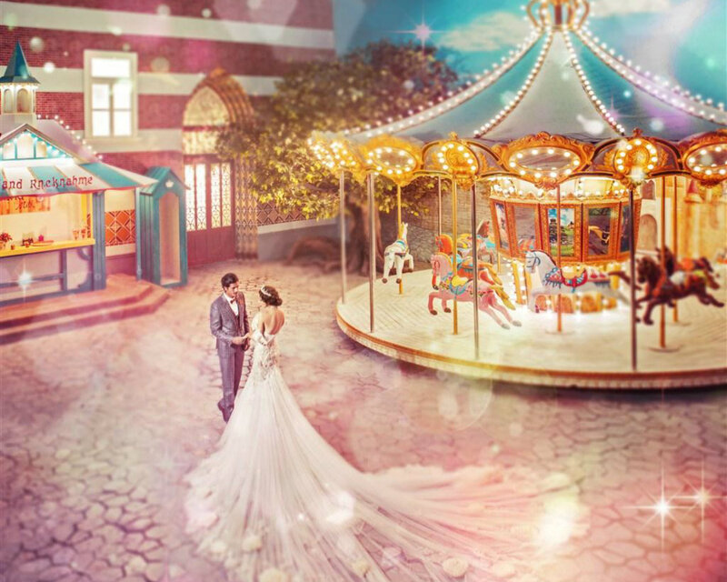 Couple in Wedding Attire — Pink, Dreamy