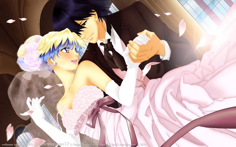 Couple in Wedding Attire — Pink, Romantic, Afternoon
