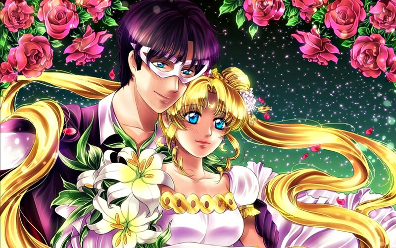 Couple in Wedding Attire — Purple, Romantic, Night