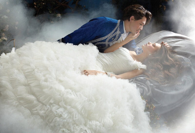 Couple in Wedding Attire — White, Dramatic