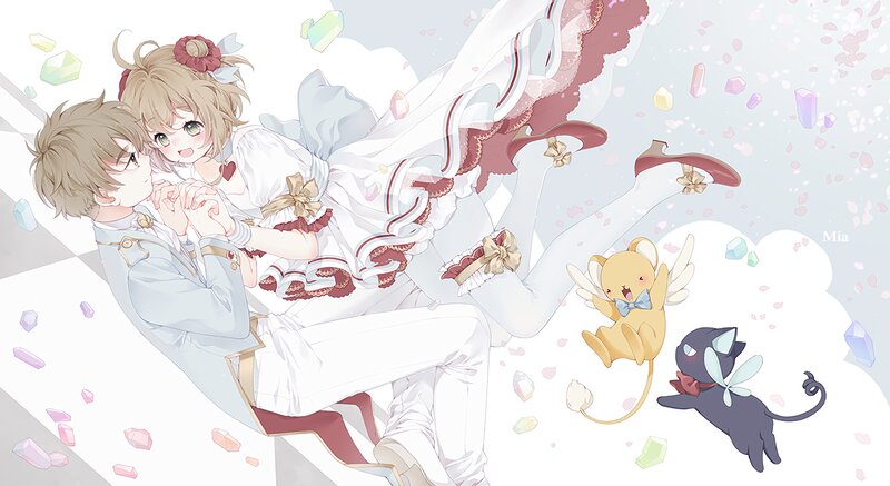 Couple in Wedding Attire — White, Dreamy