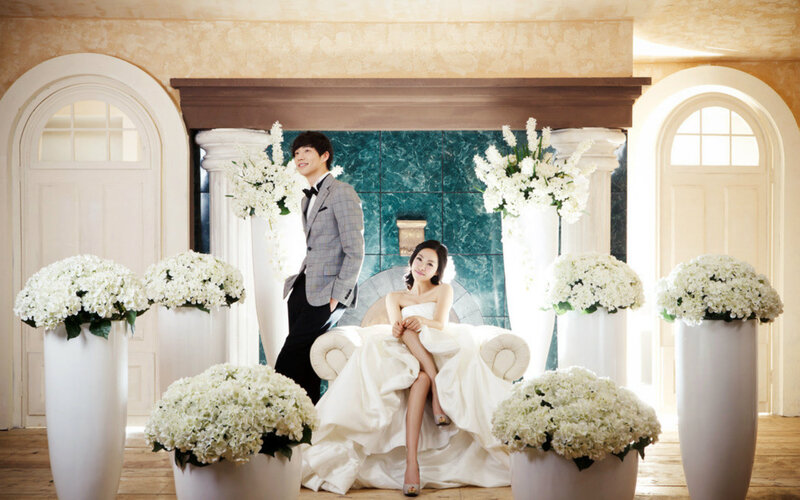 Couple in Wedding Attire — White, Formal