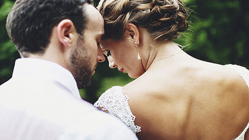 Couple in Wedding Attire — White, Intimate