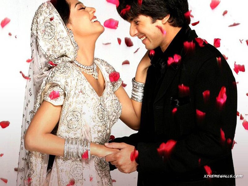 Couple in Wedding Attire — White, Romantic, Photograph, Rose Petals