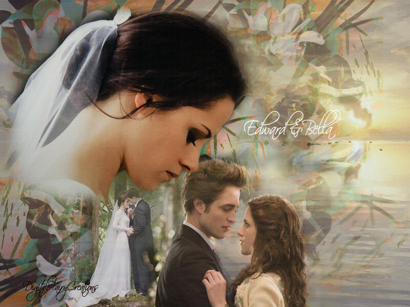 Couple in Wedding Attire — White, Romantic, Sunset