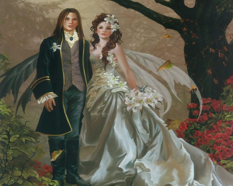 Couple in Wedding Attire — White, Serene