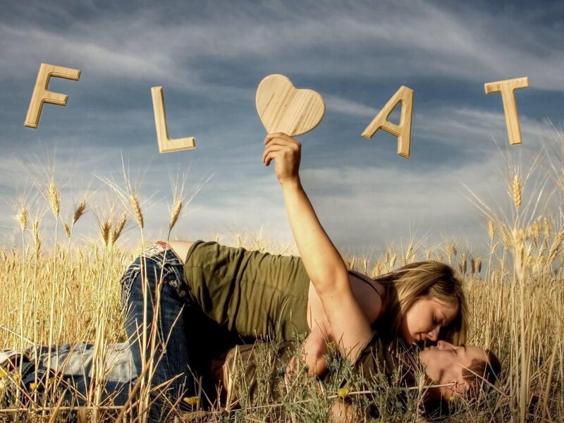 Couple in Wheat Field — Blue, Serene, Afternoon