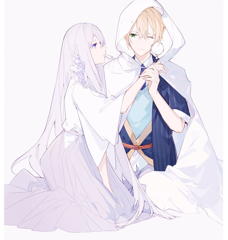 Couple in White Robes