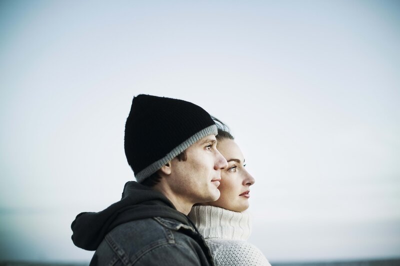 Couple in winter attire