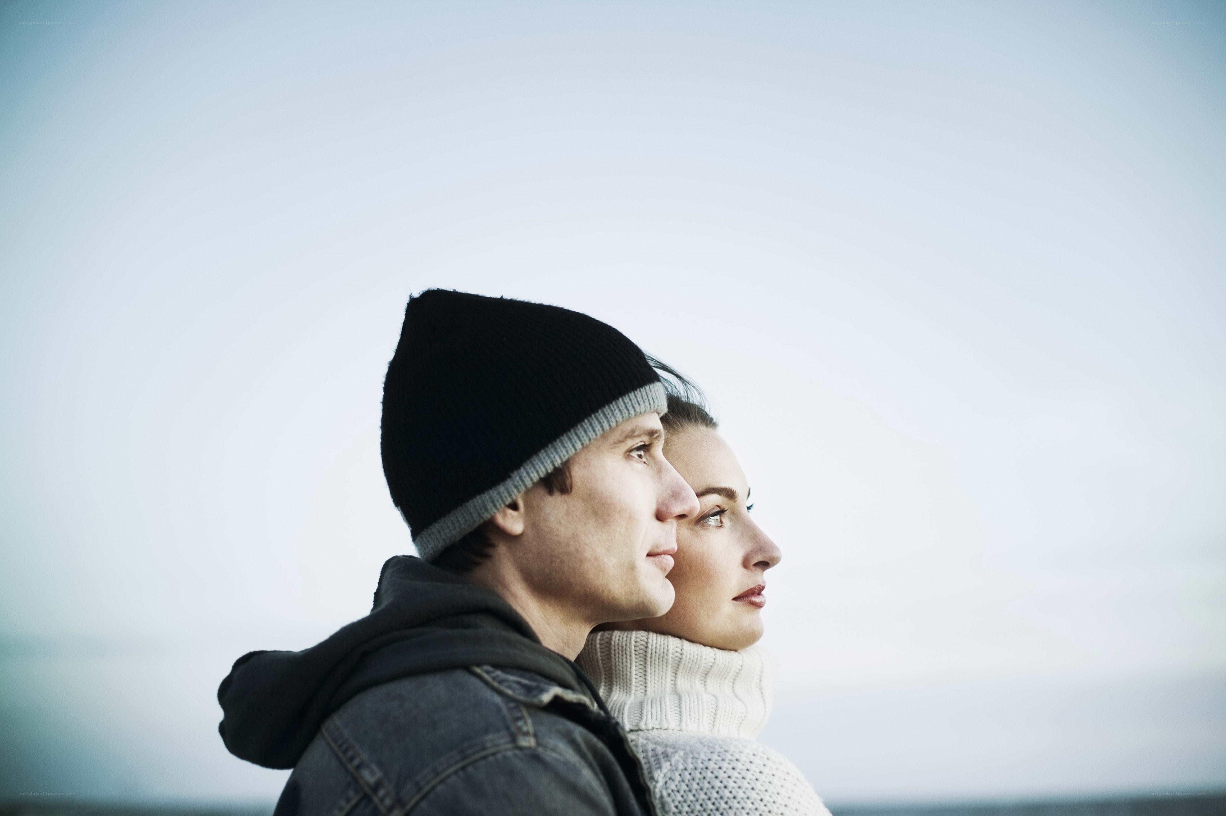 Couple in winter attire