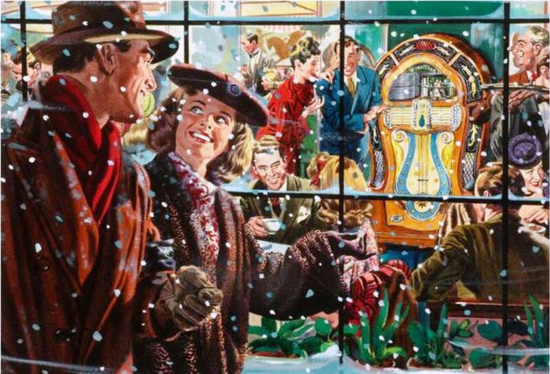 Couple in Winter Coats — Brown