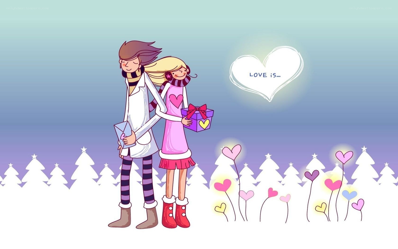 Couple in winter love