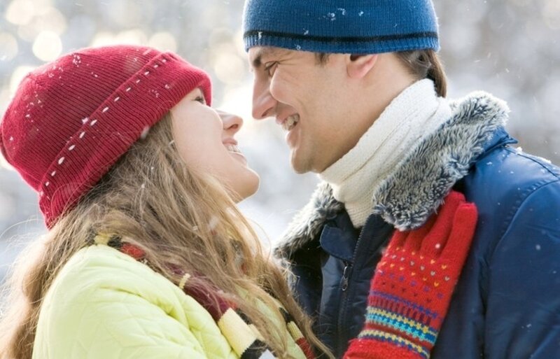 Couple in Winter — Red