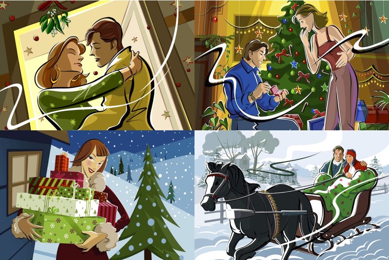 Couple in Winter Scenes
