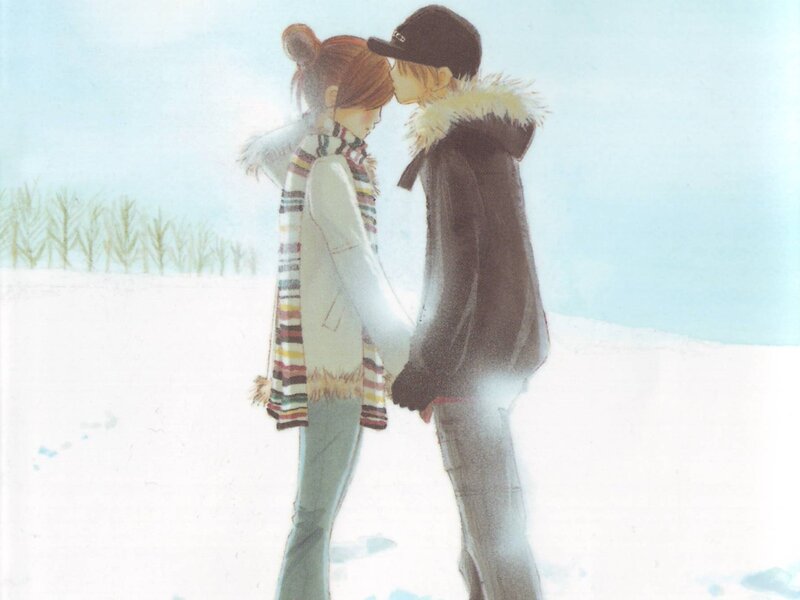 couple in winter snow