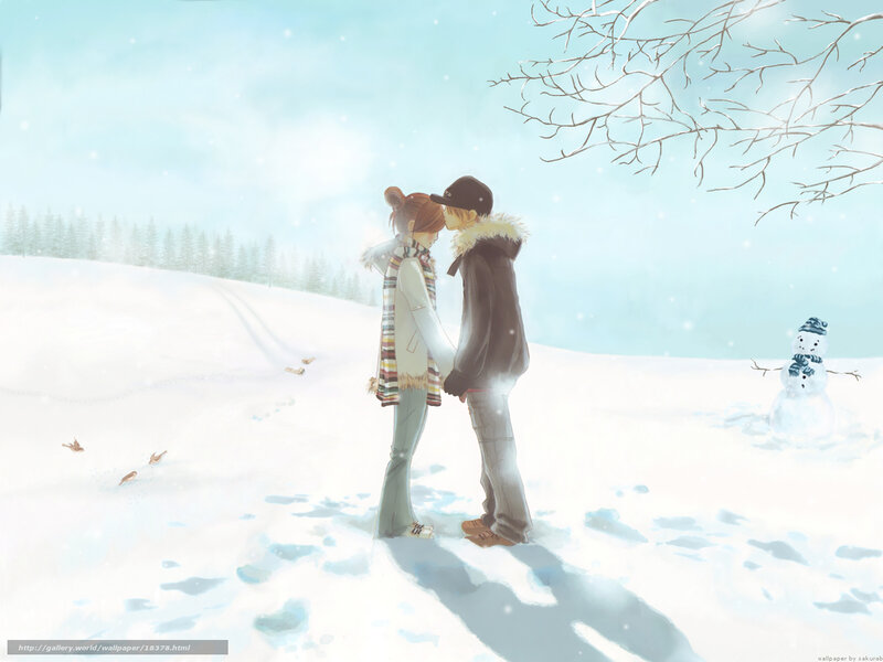 Couple in winter snow
