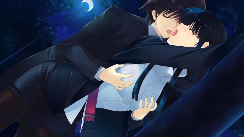 couple kissing at night