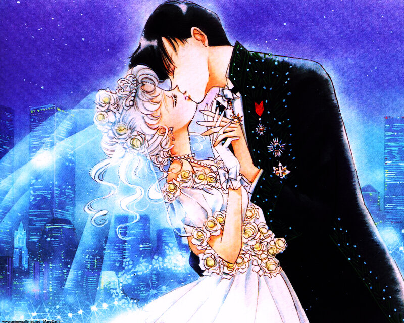 Couple Kissing at Night — Blue, Romantic