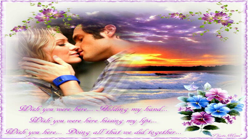 Couple Kissing at Sunset — Purple, Romantic