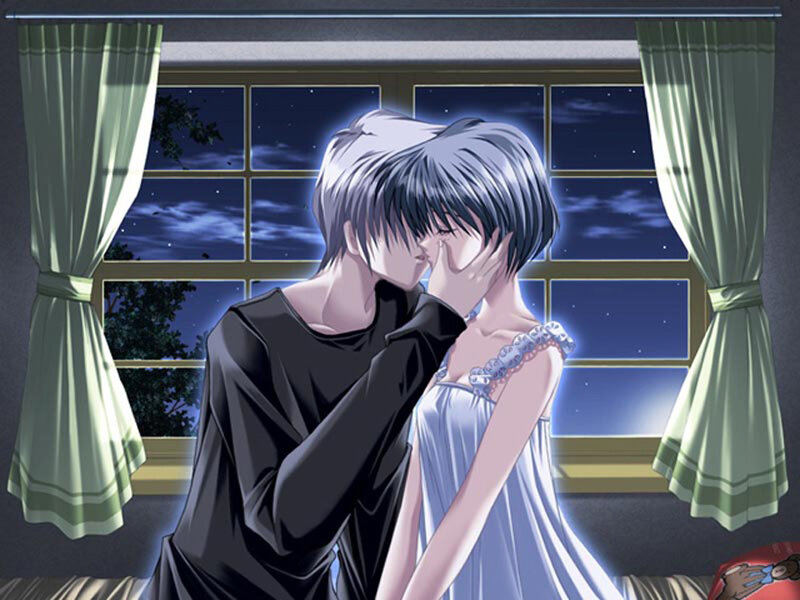 Couple Kissing at Window
