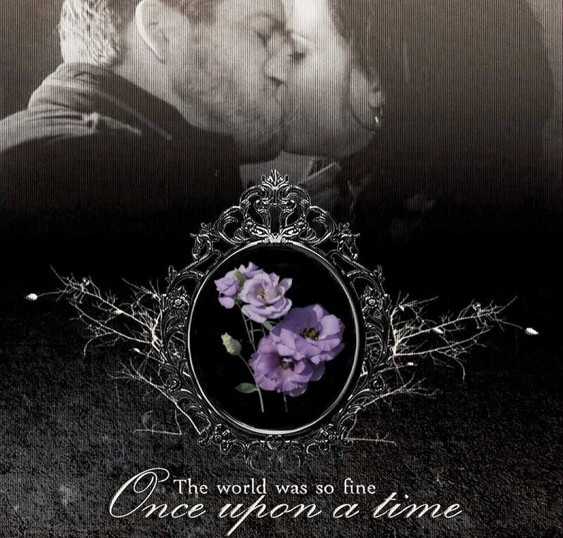 Couple Kissing — Black, Dramatic, Photograph, Flowers