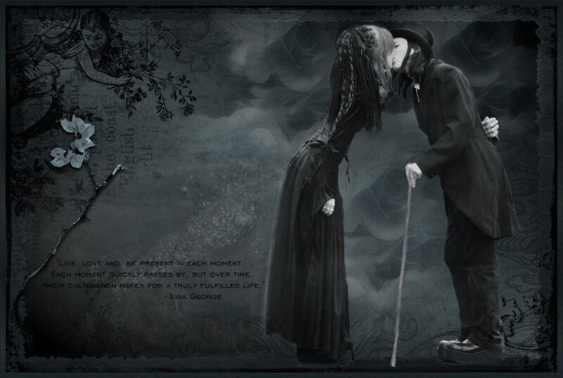 Couple Kissing — Black, Dramatic