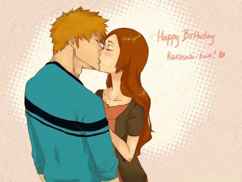 Couple Kissing — Brown, Romantic, Anime