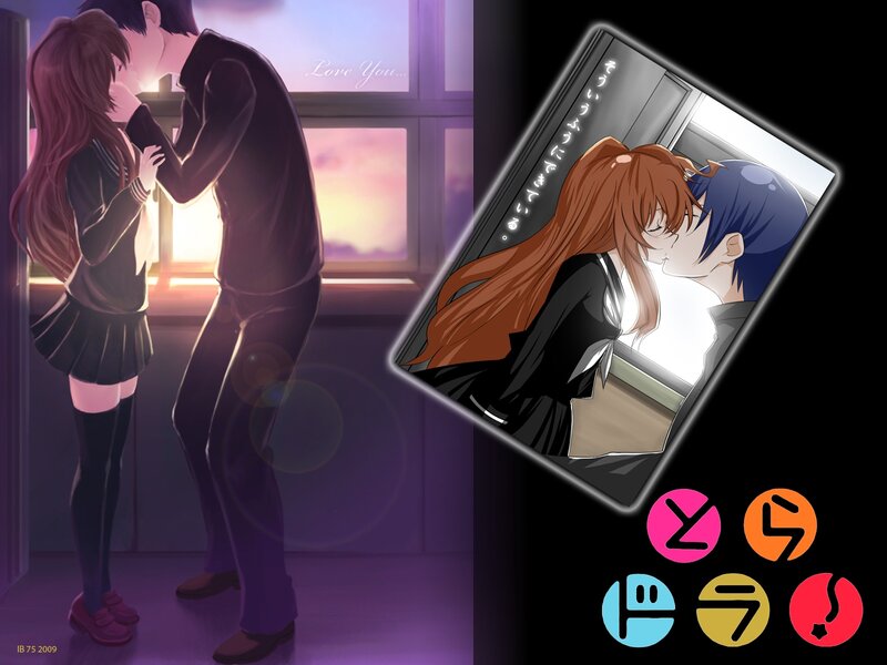 Couple Kissing by Window — Purple