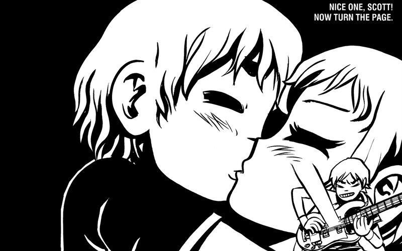 couple kissing comic panel