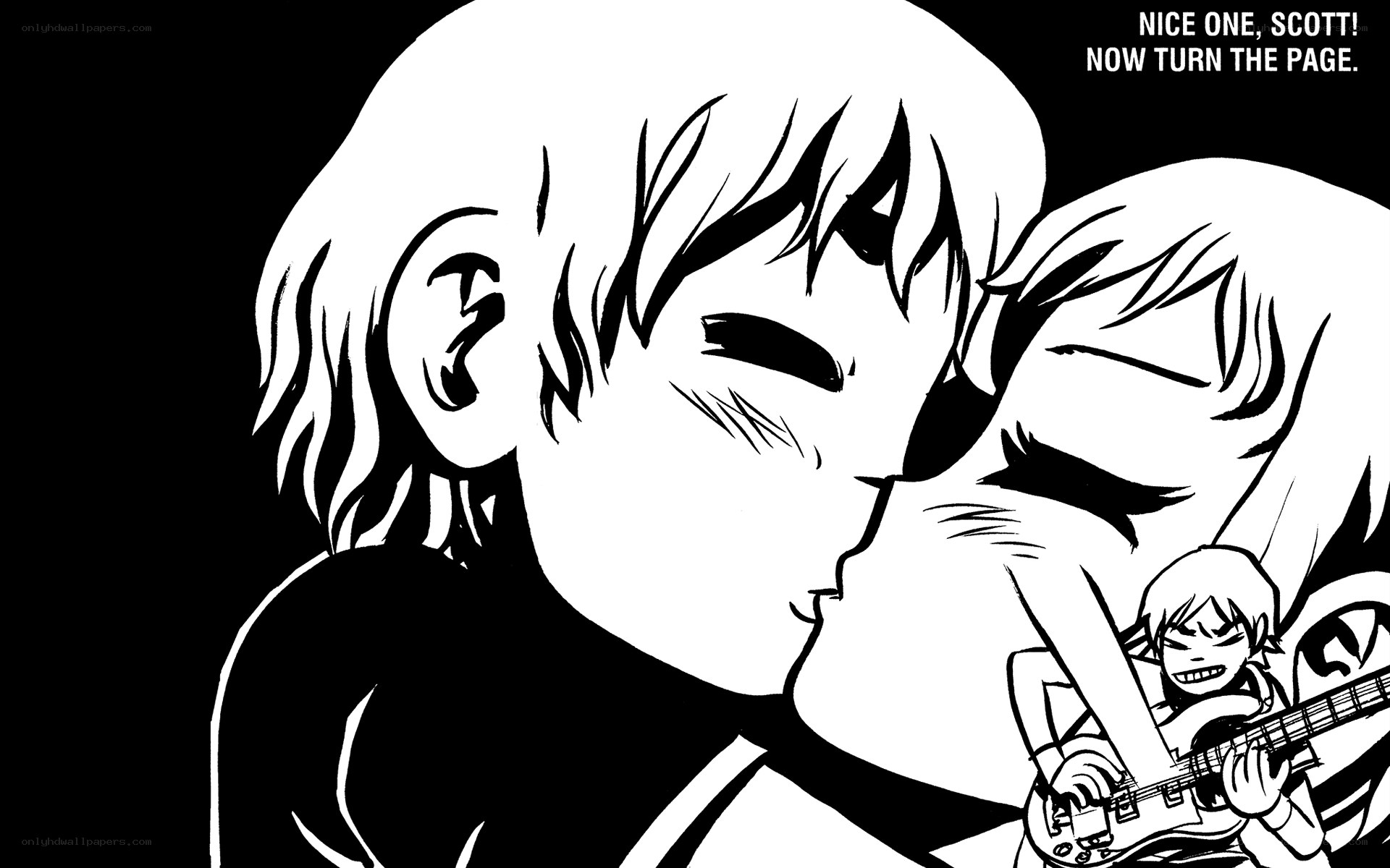 couple kissing comic panel