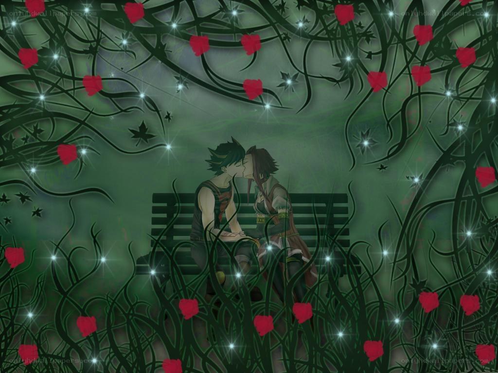 couple kissing in a garden
