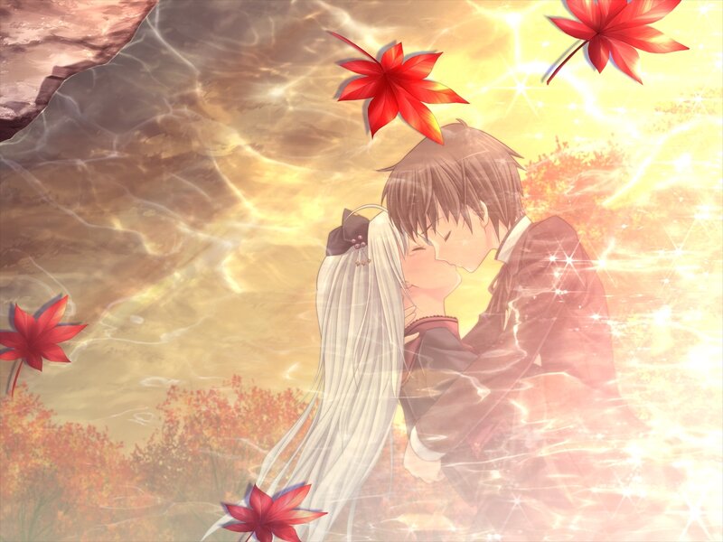 Couple Kissing in Autumn — Yellow