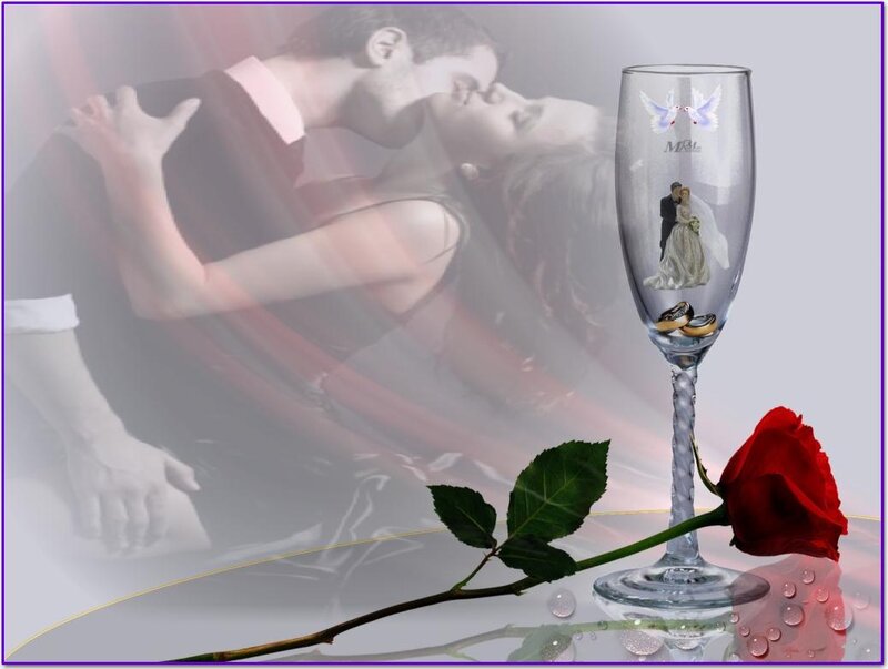 Couple Kissing in Background