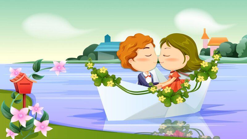 Couple Kissing in Boat
