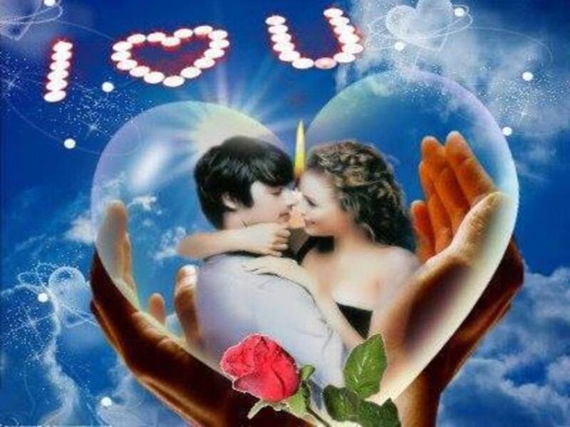 Couple Kissing in Bubble