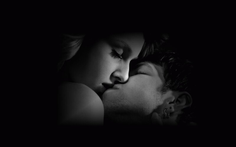 Couple Kissing in Darkness — Black, Intimate