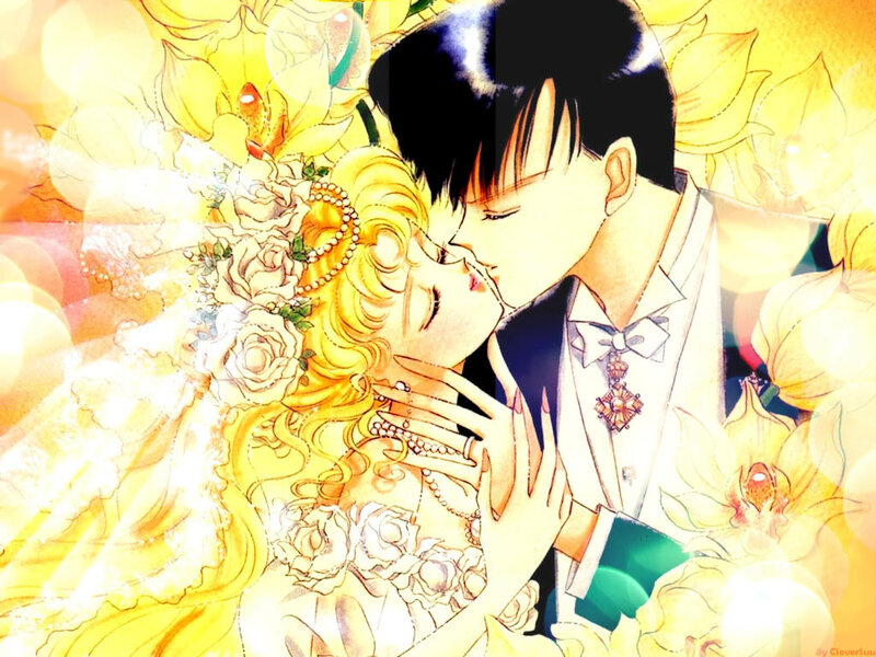Couple Kissing in Flowers — Yellow
