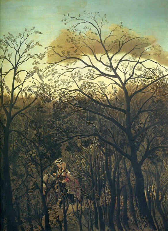 Couple Kissing in Forest — Green, Dramatic, Afternoon