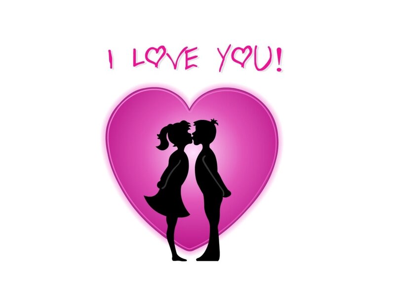 couple kissing in heart
