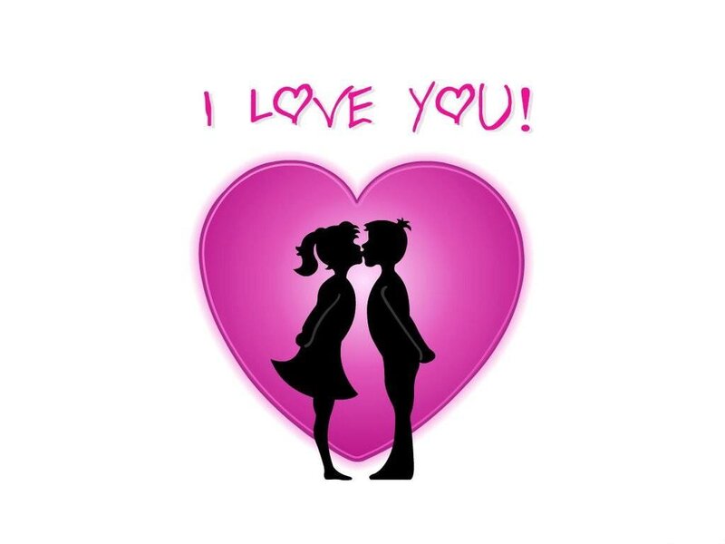 couple kissing in heart