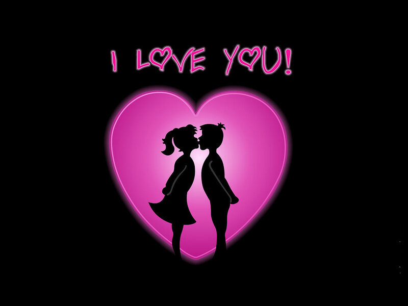 couple kissing in heart